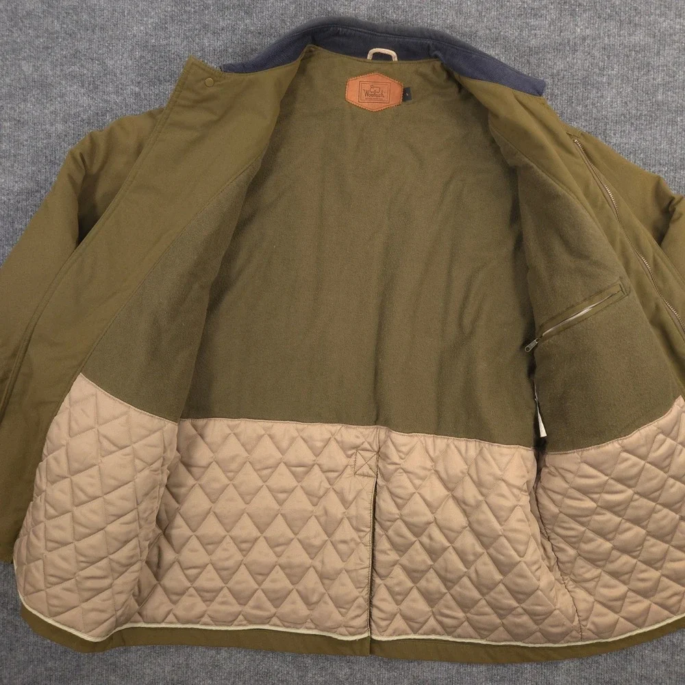 Vintage Woolrich Jacket Mens Large Green Field Chore Barn Coat Lined Made In USA